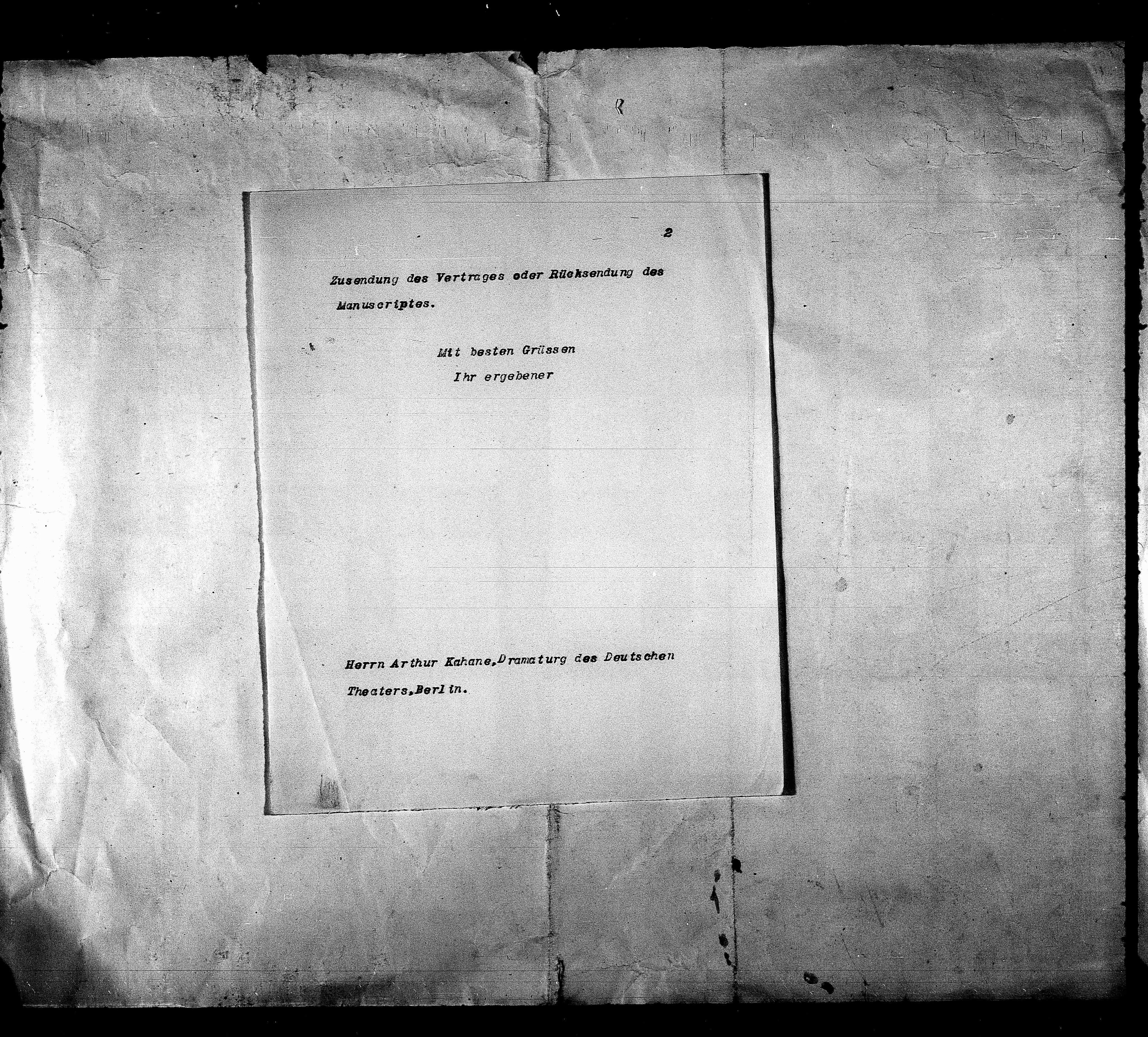 Vorschaubild für Korrespondenz mit Max Reinhardt und dem Deutschen Theater (Kahane, R Metzl), Seite 87
