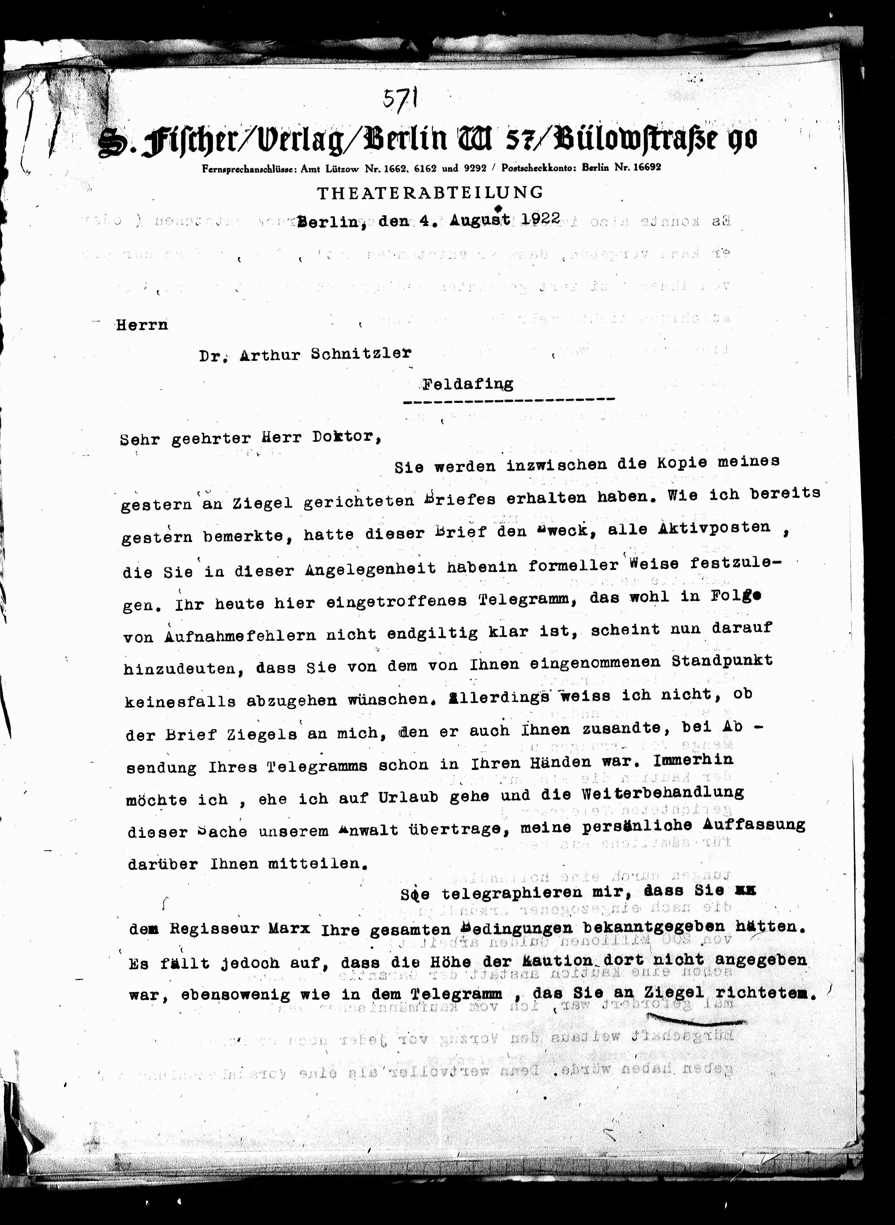 Vorschaubild für Fischer, Salomo_SF an AS 1915-1930 Originale, Seite 515