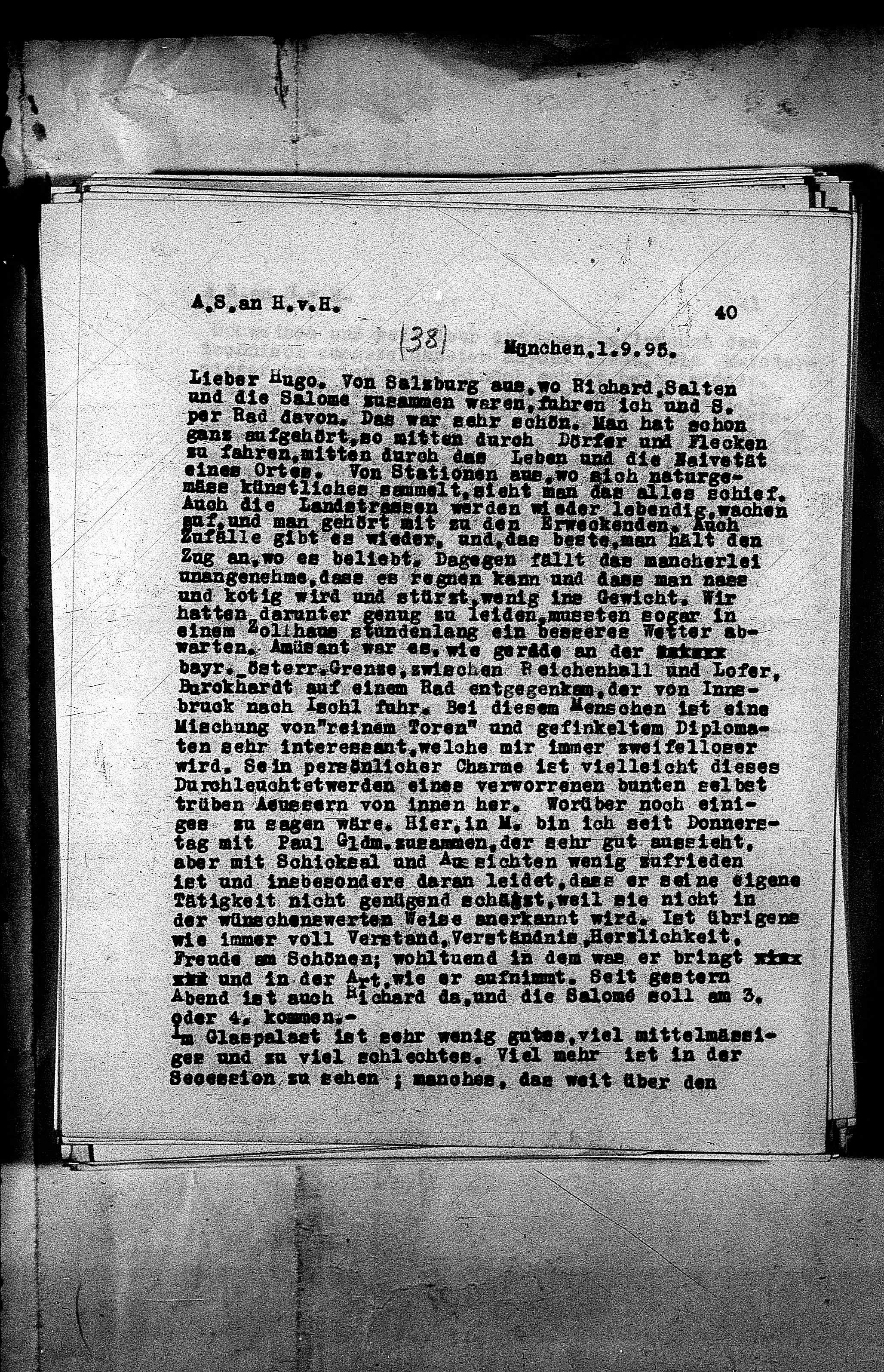 Vorschaubild für Hofmannsthal, Hugo von_AS an HvH Abschrift, HvH an AS, Originale (Mikrofilm 38), Seite 43