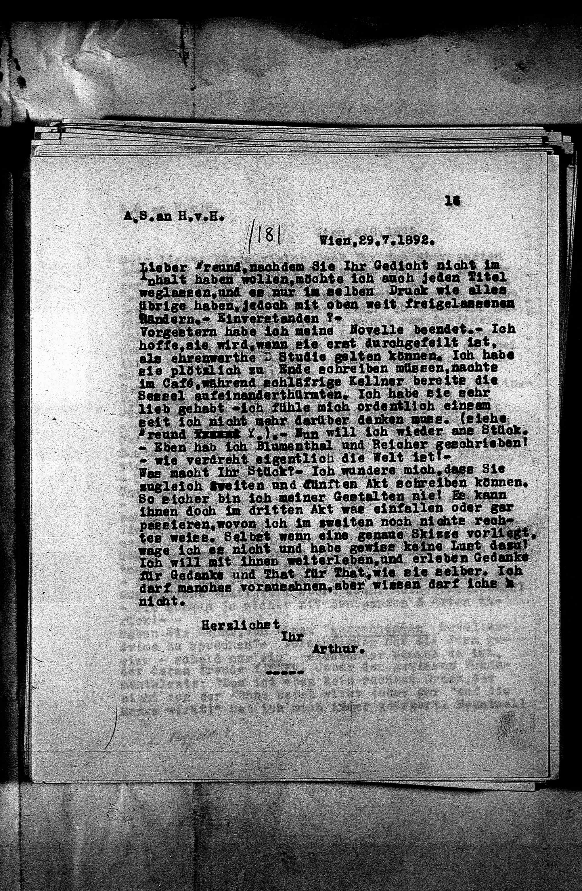 Vorschaubild für Hofmannsthal, Hugo von_AS an HvH Abschrift, HvH an AS, Originale (Mikrofilm 38), Seite 19