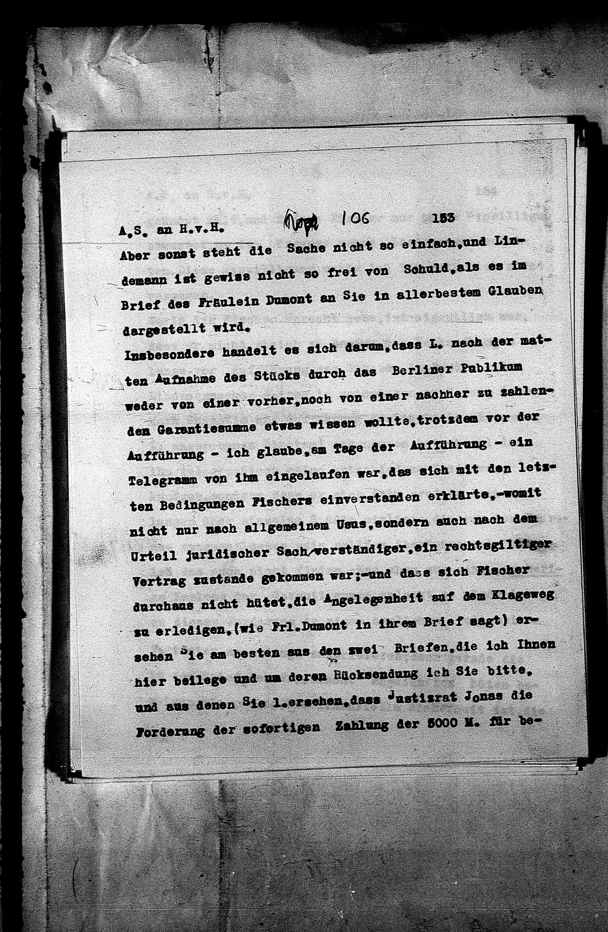 Vorschaubild für Hofmannsthal, Hugo von_AS an HvH Abschrift, HvH an AS, Originale (Mikrofilm 38), Seite 159