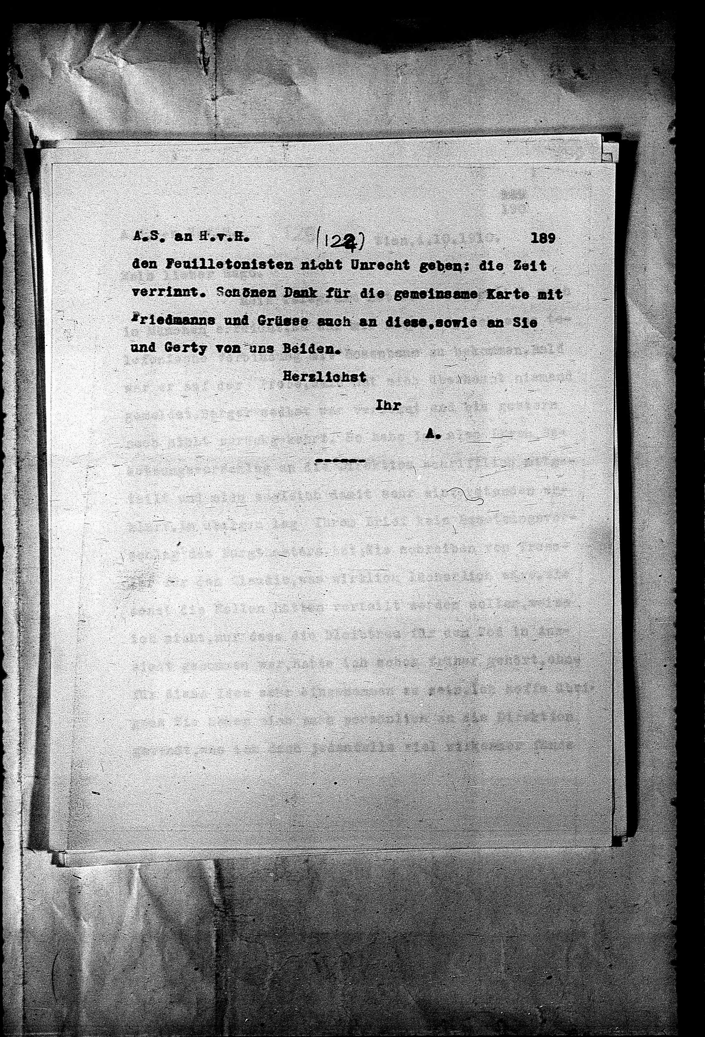 Vorschaubild für Hofmannsthal, Hugo von_AS an HvH Abschrift, HvH an AS, Originale (Mikrofilm 38), Seite 195