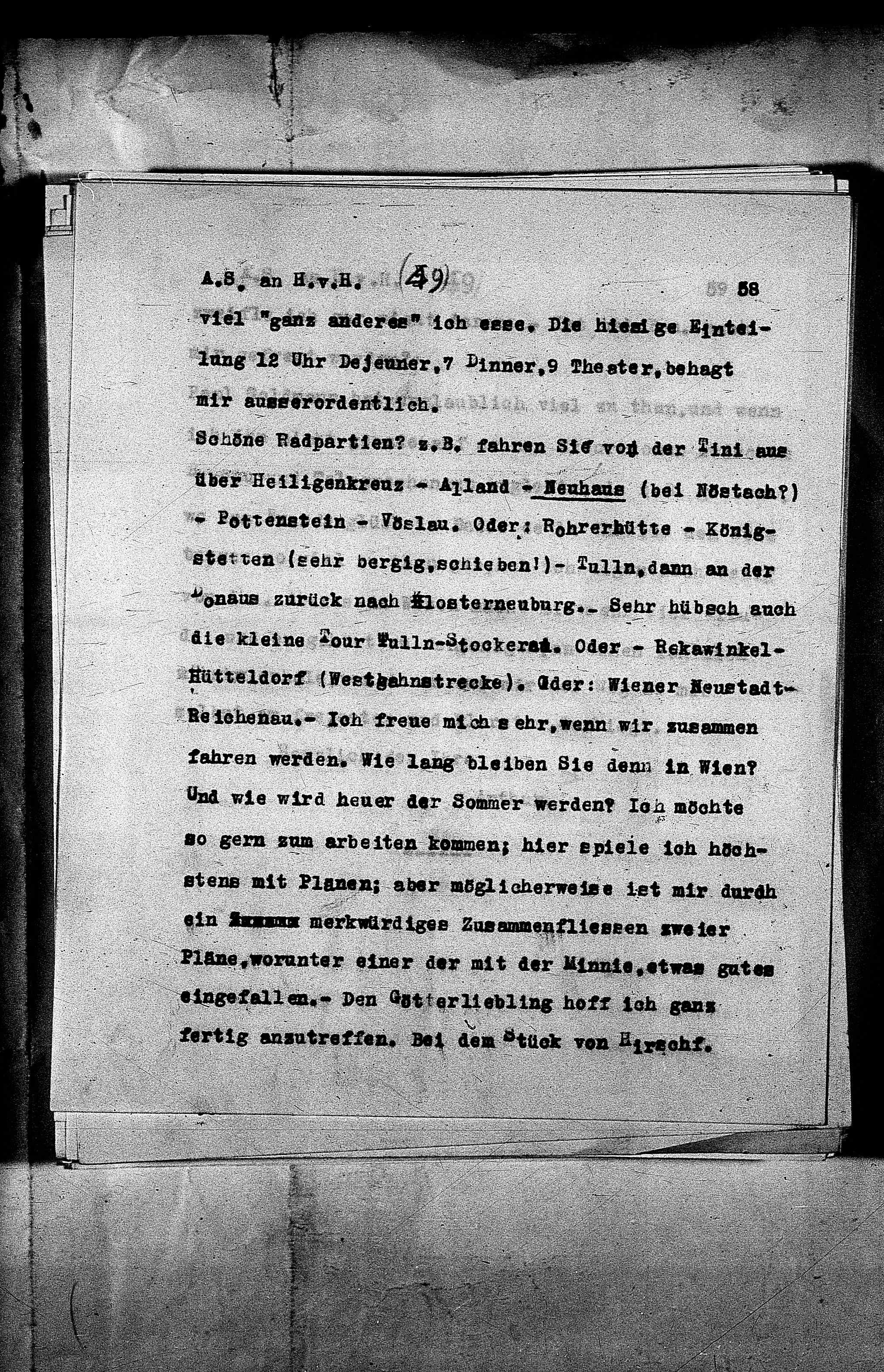 Vorschaubild für Hofmannsthal, Hugo von_AS an HvH Abschrift, HvH an AS, Originale (Mikrofilm 38), Seite 61
