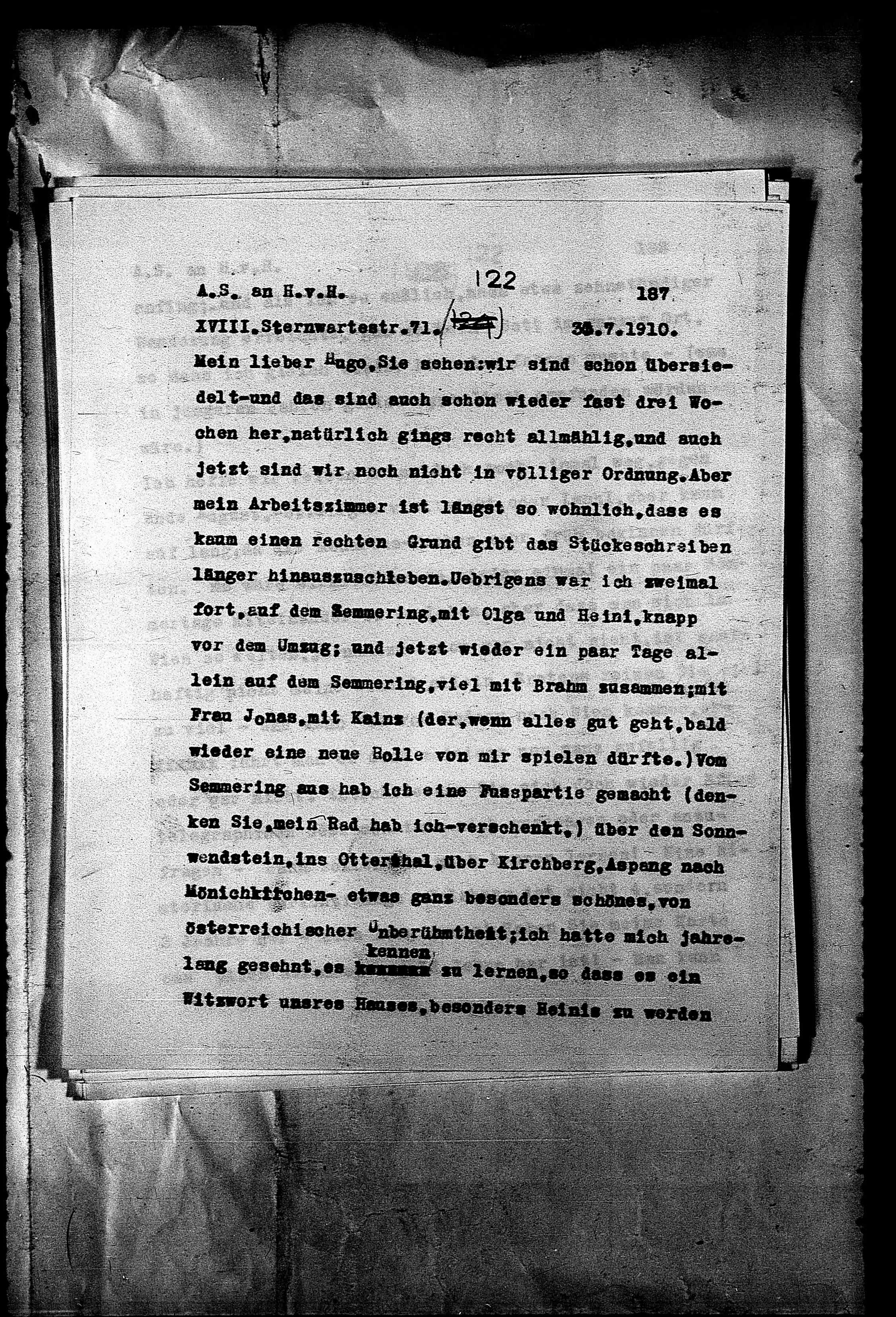 Vorschaubild für Hofmannsthal, Hugo von_AS an HvH Abschrift, HvH an AS, Originale (Mikrofilm 38), Seite 193