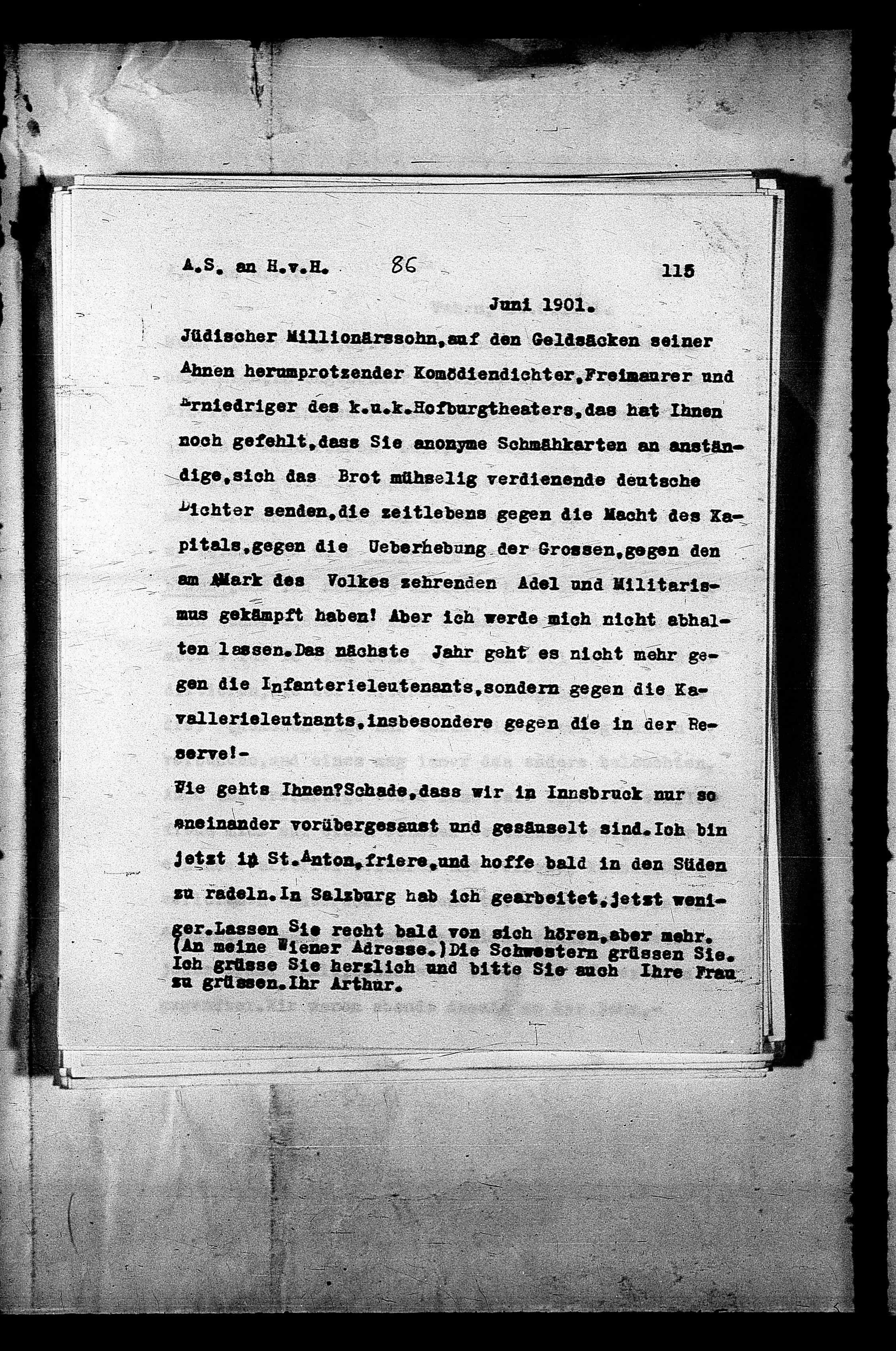 Vorschaubild für Hofmannsthal, Hugo von_AS an HvH Abschrift, HvH an AS, Originale (Mikrofilm 38), Seite 119