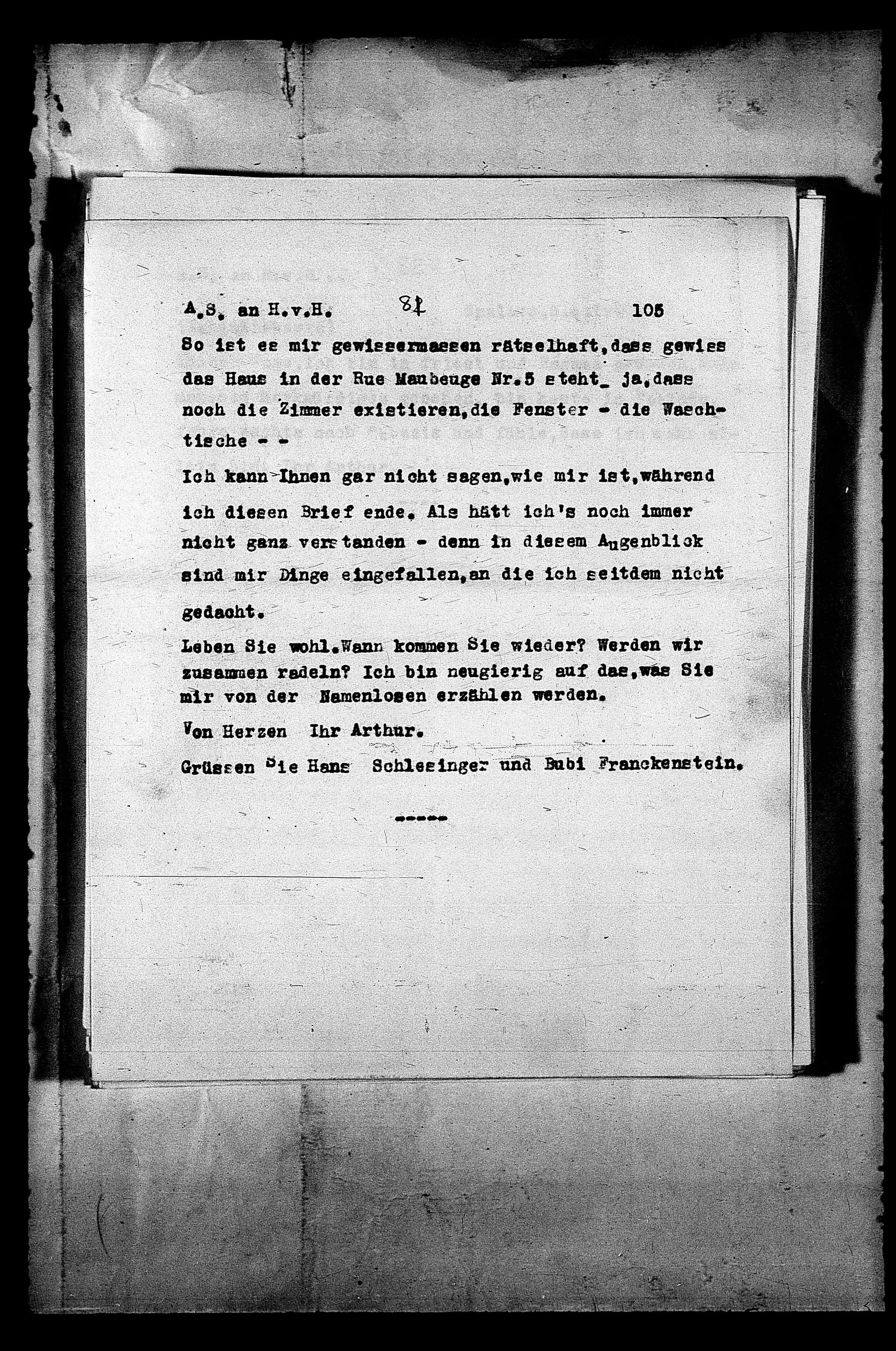 Vorschaubild für Hofmannsthal, Hugo von_AS an HvH Abschrift, HvH an AS, Originale (Mikrofilm 38), Seite 109