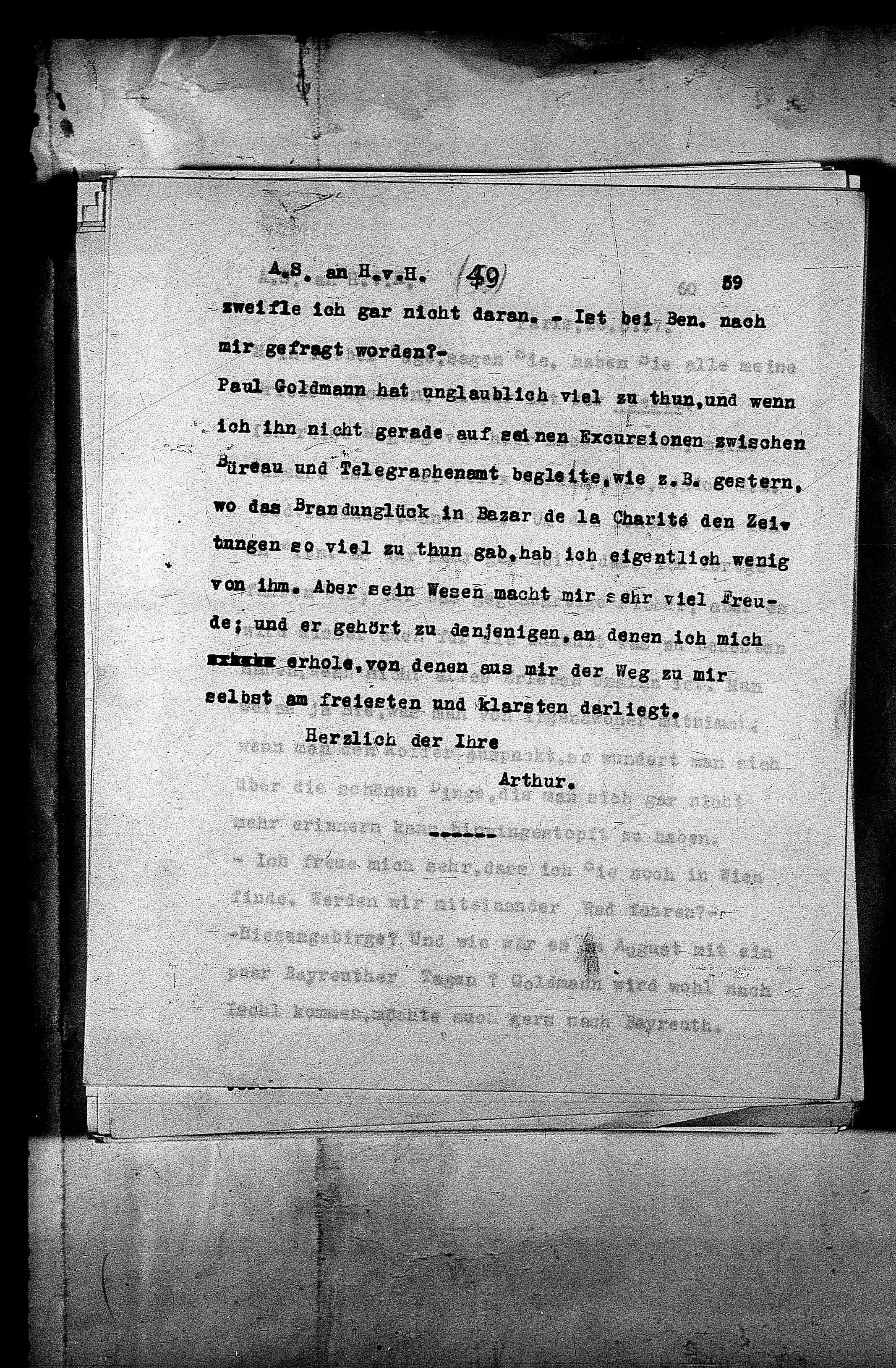 Vorschaubild für Hofmannsthal, Hugo von_AS an HvH Abschrift, HvH an AS, Originale (Mikrofilm 38), Seite 62