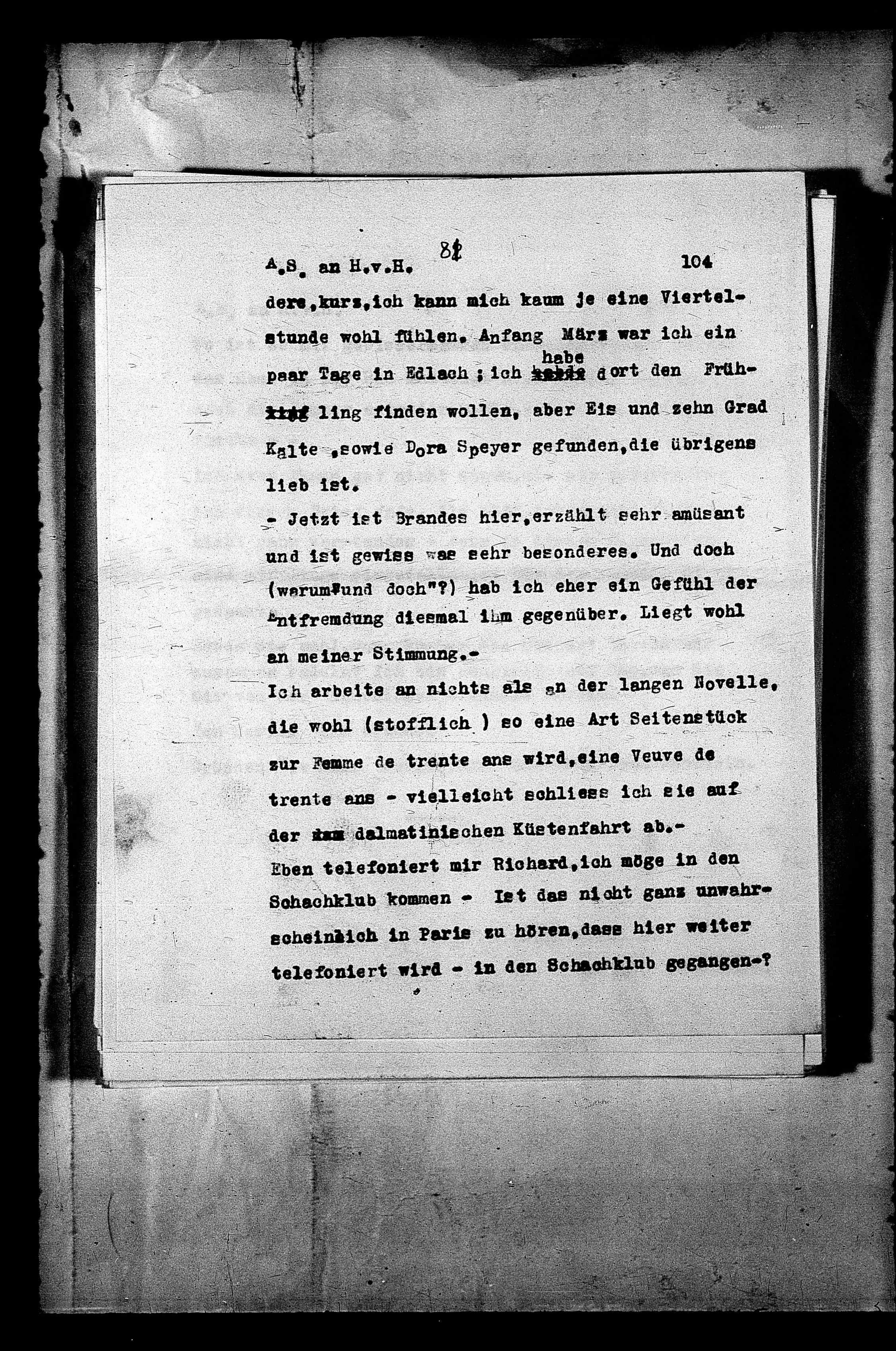 Vorschaubild für Hofmannsthal, Hugo von_AS an HvH Abschrift, HvH an AS, Originale (Mikrofilm 38), Seite 108