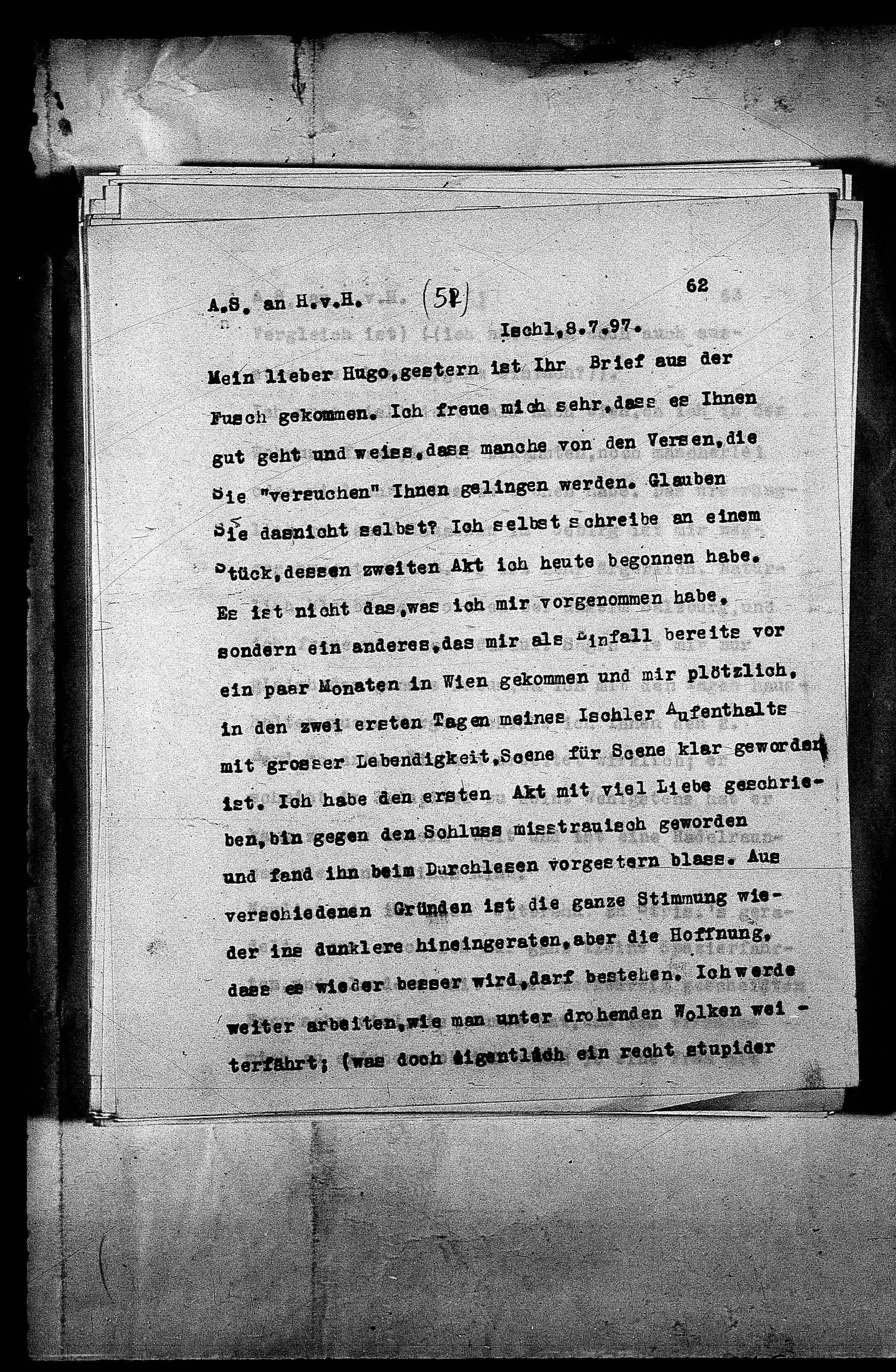 Vorschaubild für Hofmannsthal, Hugo von_AS an HvH Abschrift, HvH an AS, Originale (Mikrofilm 38), Seite 65