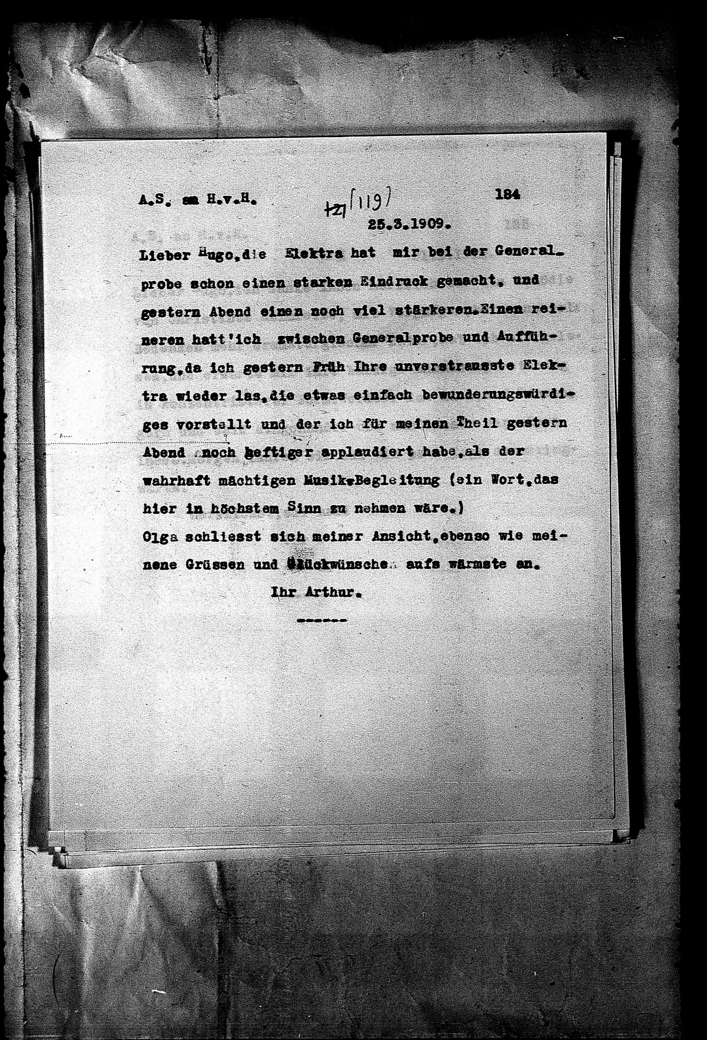 Vorschaubild für Hofmannsthal, Hugo von_AS an HvH Abschrift, HvH an AS, Originale (Mikrofilm 38), Seite 190
