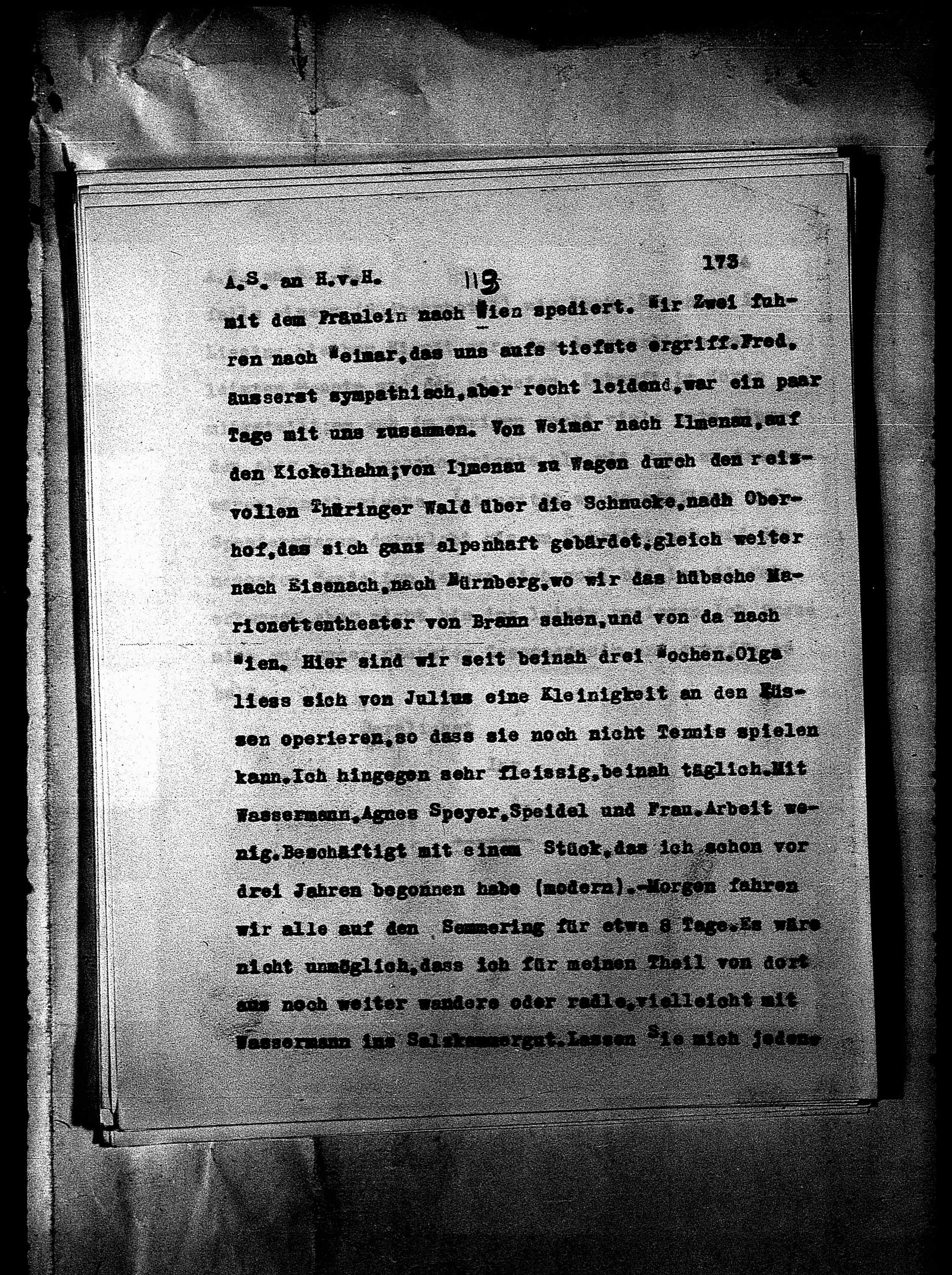 Vorschaubild für Hofmannsthal, Hugo von_AS an HvH Abschrift, HvH an AS, Originale (Mikrofilm 38), Seite 179