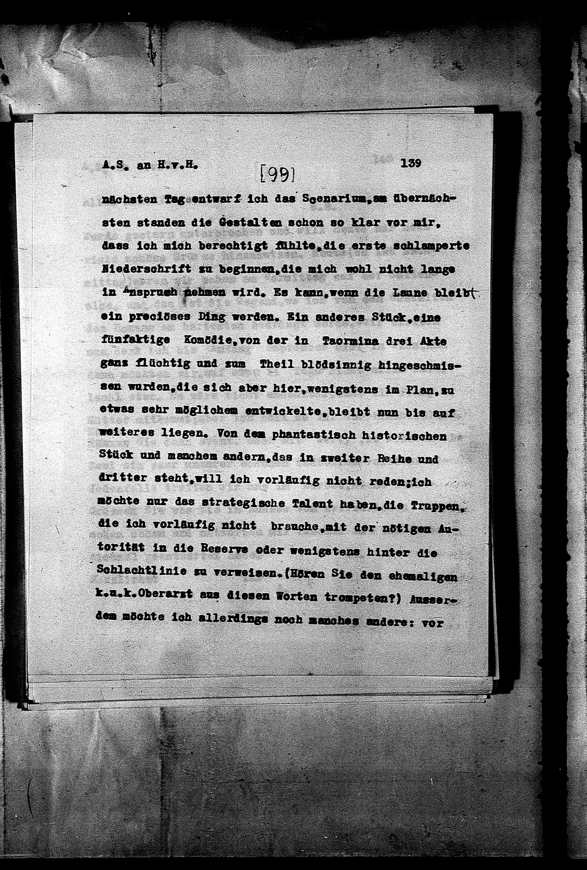 Vorschaubild für Hofmannsthal, Hugo von_AS an HvH Abschrift, HvH an AS, Originale (Mikrofilm 38), Seite 145