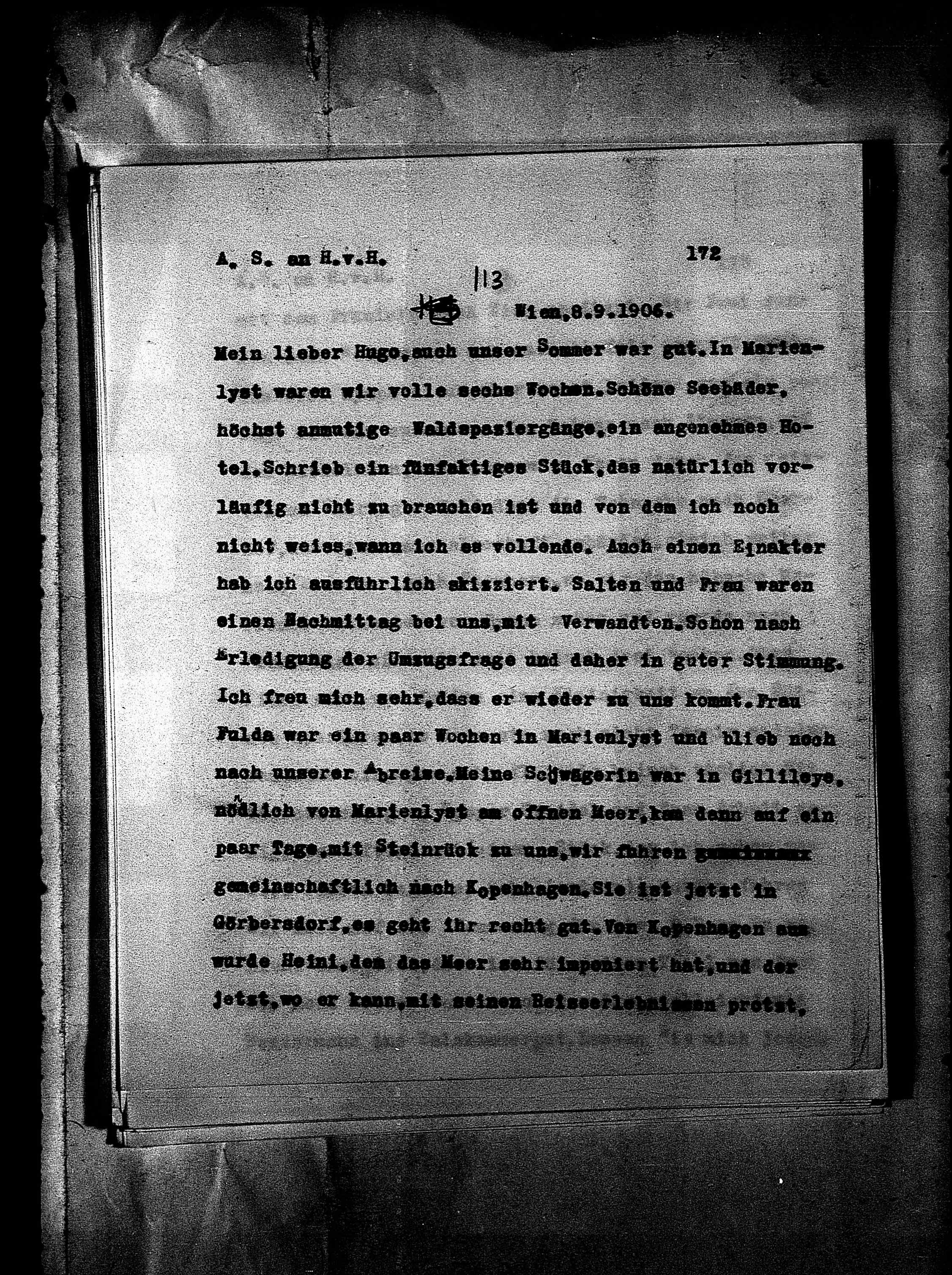 Vorschaubild für Hofmannsthal, Hugo von_AS an HvH Abschrift, HvH an AS, Originale (Mikrofilm 38), Seite 178