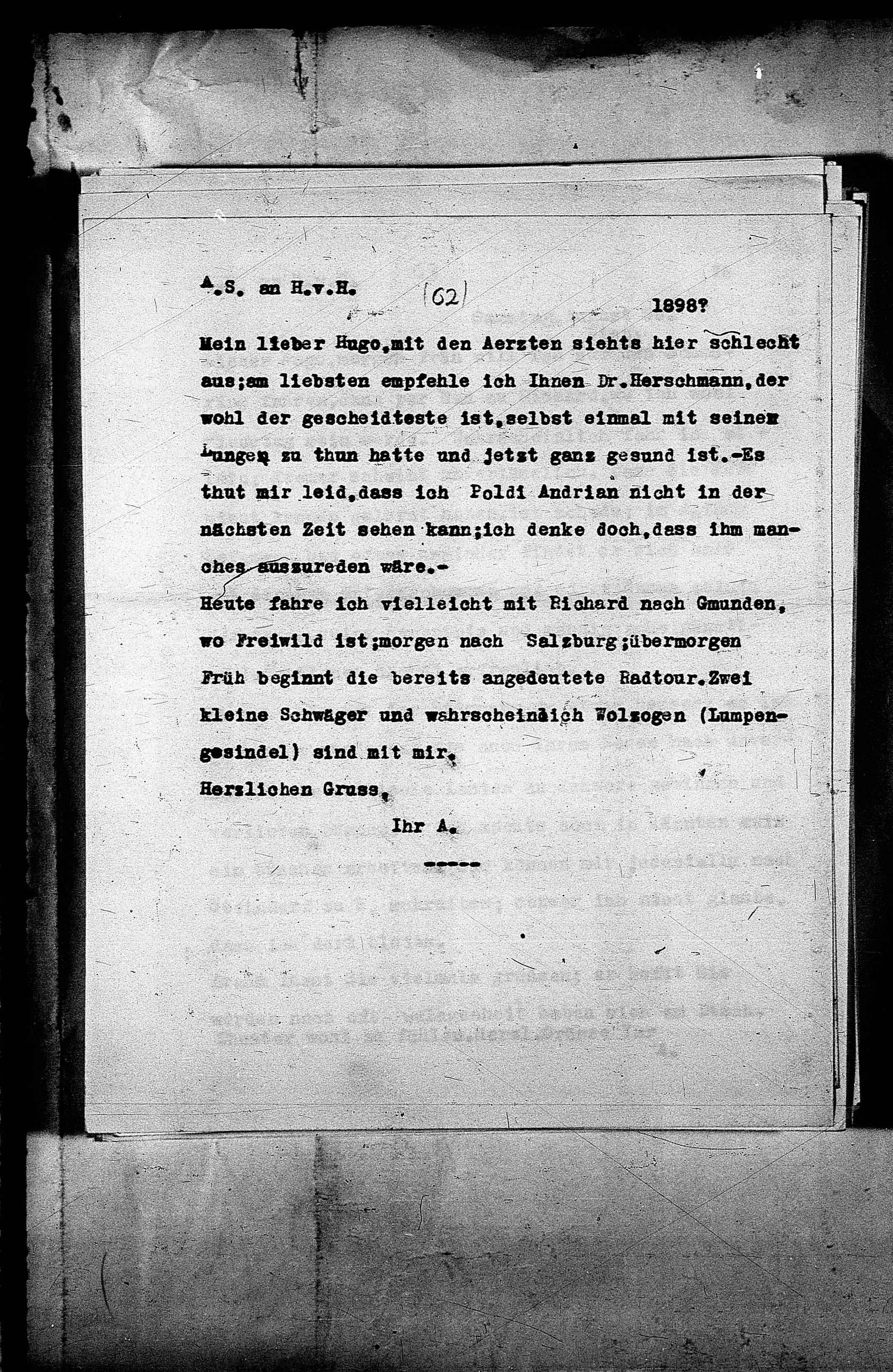 Vorschaubild für Hofmannsthal, Hugo von_AS an HvH Abschrift, HvH an AS, Originale (Mikrofilm 38), Seite 81